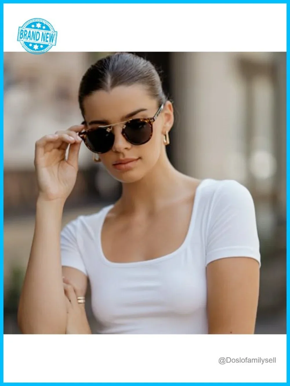 Polarized Round Sunglasses Women UV400 Double Bridge Stainless Steel